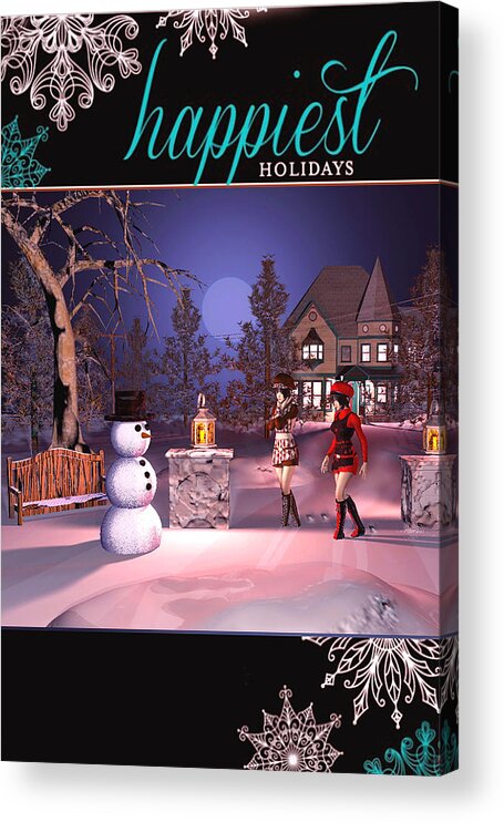 Happy Holidays Acrylic Print featuring the digital art Happy Holidays by John Junek