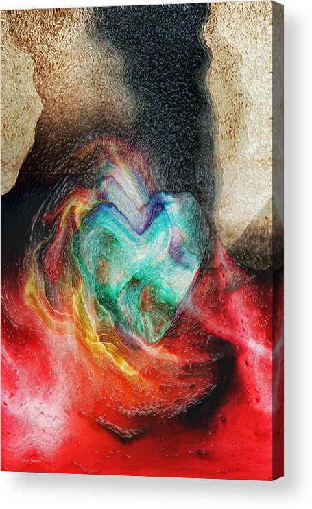 Heart Deep Acrylic Print featuring the digital art Heart Deep by Linda Sannuti