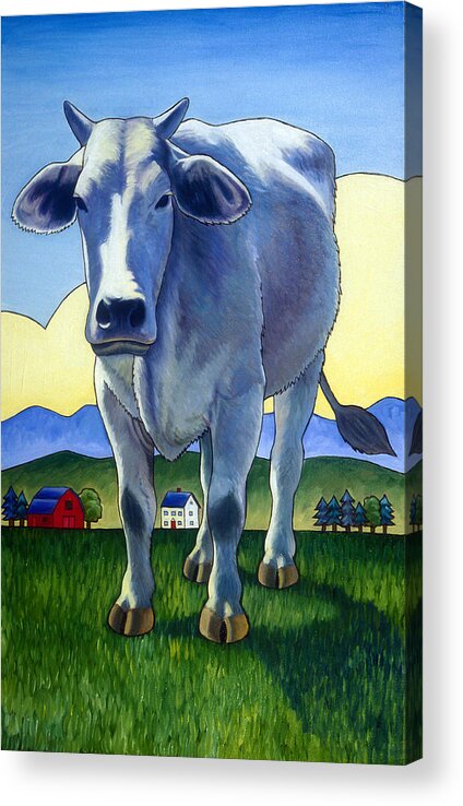 Cow Acrylic Print featuring the painting Heres Looking at You by Stacey Neumiller