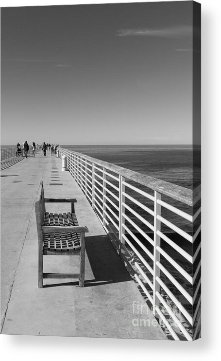 Pier Acrylic Print featuring the photograph Hermosa Beach Seat by Ana V Ramirez