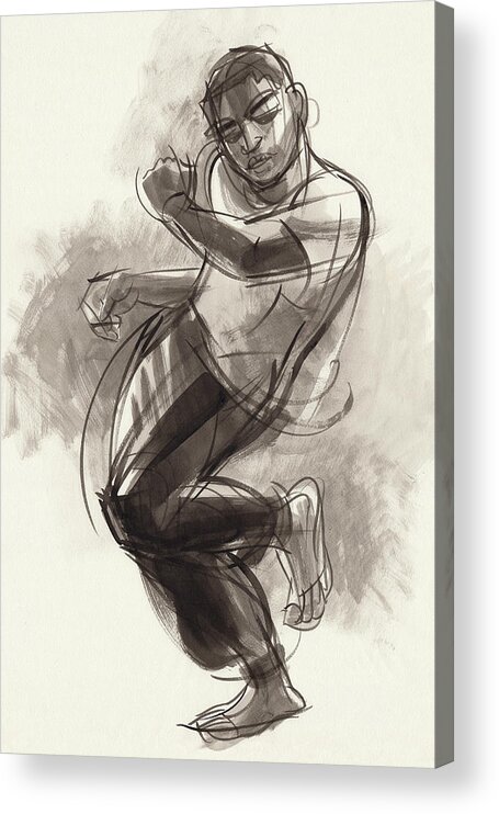 Male Dancer Acrylic Print featuring the painting Hiphop Dancer 2 by Judith Kunzle