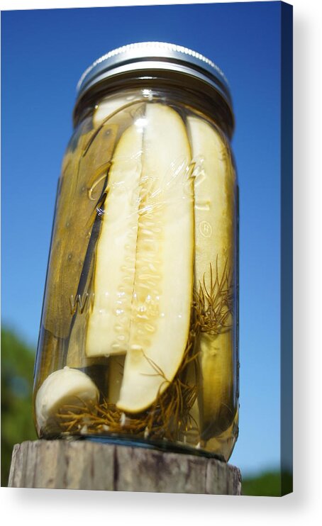 Pickles Acrylic Print featuring the photograph Homegrown Pickles on a Post by Lynda Dawson-Youngclaus
