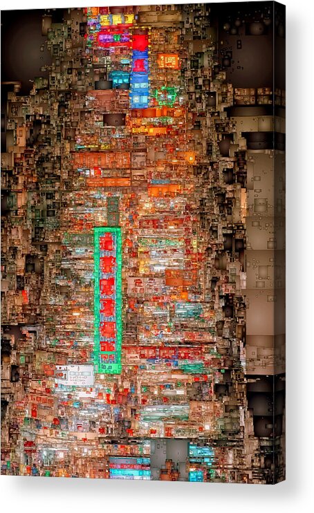 Rafael Salazar Acrylic Print featuring the digital art Hong Kong -Yaumatei by Rafael Salazar