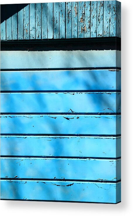 Horizontal Acrylic Print featuring the photograph Horizontal Blue Is Being Pushy by Kreddible Trout