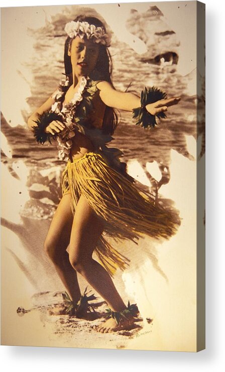Ancient Acrylic Print featuring the photograph Hula On The Beach by Himani - Printscapes