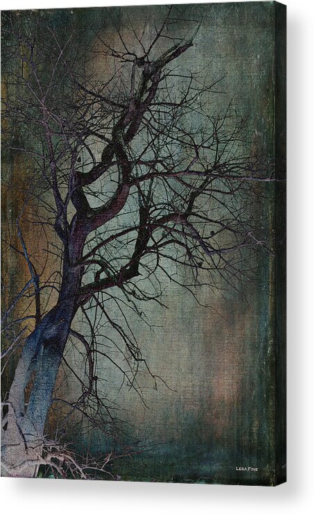 Infared Tree Acrylic Print featuring the mixed media Infared Tree Art Twisted Branches by Lesa Fine