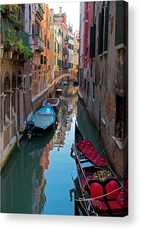 Venice Italy Acrylic Print featuring the photograph Intimate Canal - Venice, Italy by Denise Strahm