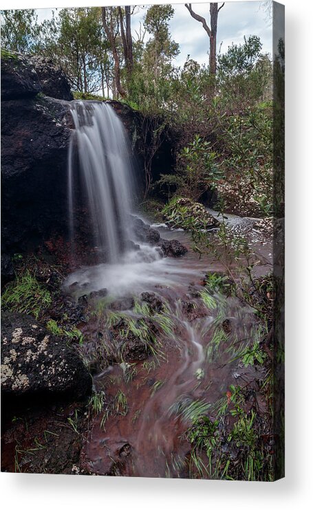 Waterfall Acrylic Print featuring the photograph Ironstone Gully Flow by Robert Caddy