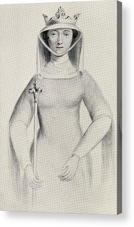 France Acrylic Print featuring the drawing Isabella Of France Circa. 1295 To 1358 by Vintage Design Pics