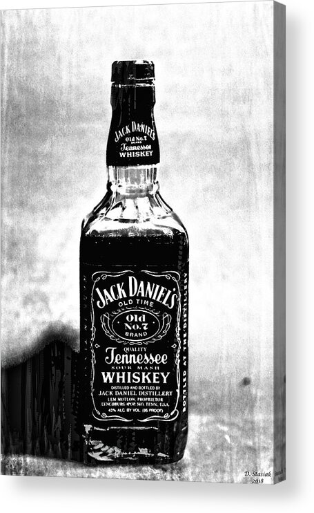  Bottle Acrylic Print featuring the digital art Jack Black by David Stasiak