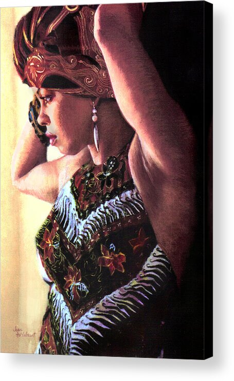 Jamaican Woman Acrylic Print featuring the painting Jamaican Woman by Jean Hildebrant