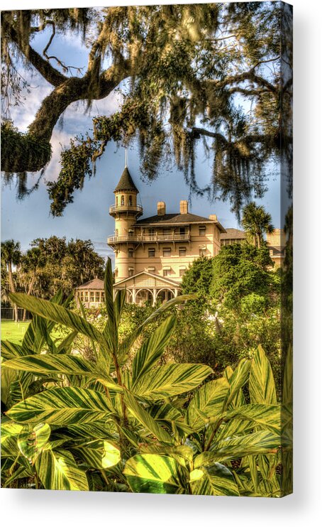 Jekyll Acrylic Print featuring the photograph Jekyll Island Club Hotel Through the Foliage by Douglas Barnett