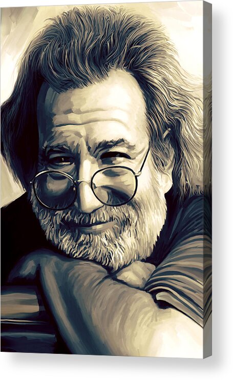 Jerry Garcia Paintings Acrylic Print featuring the painting Jerry Garcia Artwork by Sheraz A