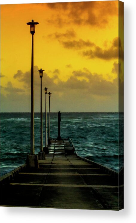 Jetty Acrylic Print featuring the photograph Jetty at sunrise by Stuart Manning