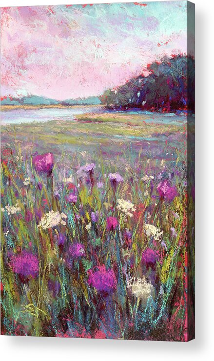 Field Of Flowers Acrylic Print featuring the painting Joy in the Morning by Susan Jenkins