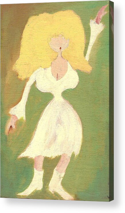 Girl Acrylic Print featuring the painting Just Dolly by Ricky Sencion
