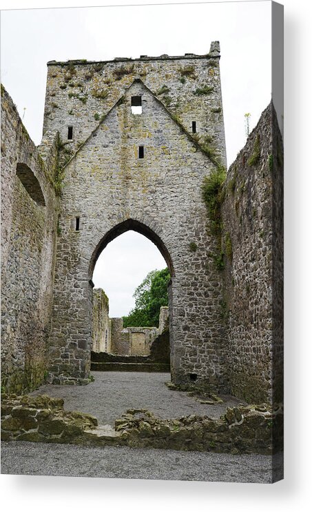 Kells Acrylic Print featuring the photograph Kells Priory Arched Entry Beneath Tower County Kilkenny Ireland by Shawn O'Brien