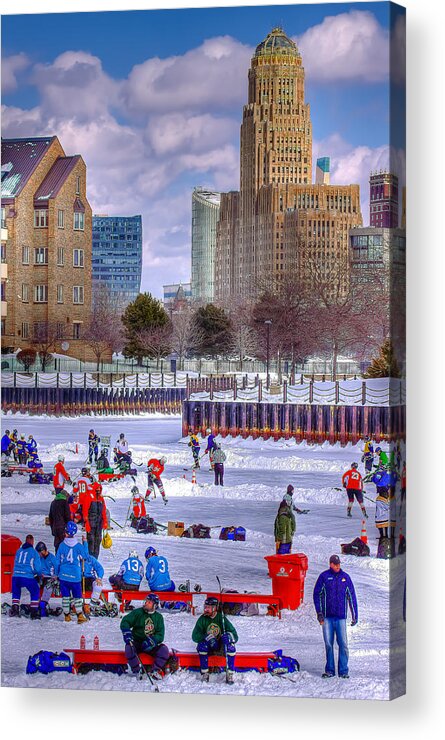 Acrylic Print featuring the photograph Labatts Pond Hockey by Don Nieman