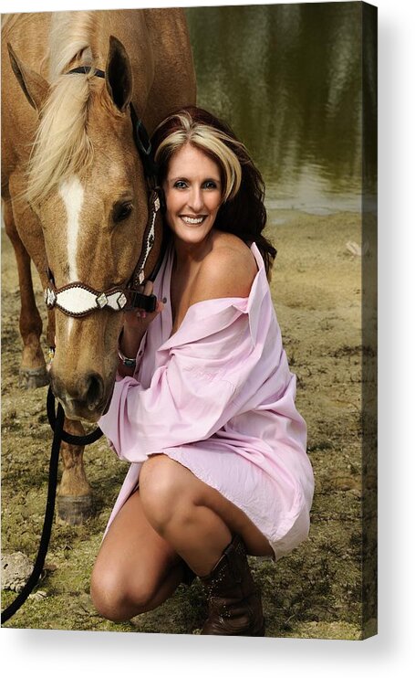 Gina Acrylic Print featuring the photograph Lady and Her Horse 2 by Keith Lovejoy