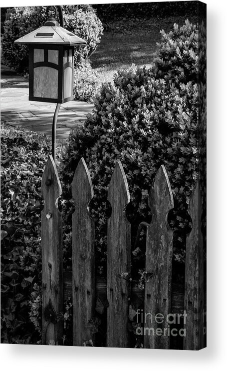 Roanoke Acrylic Print featuring the photograph Lamp and Gate 2 by Bob Phillips