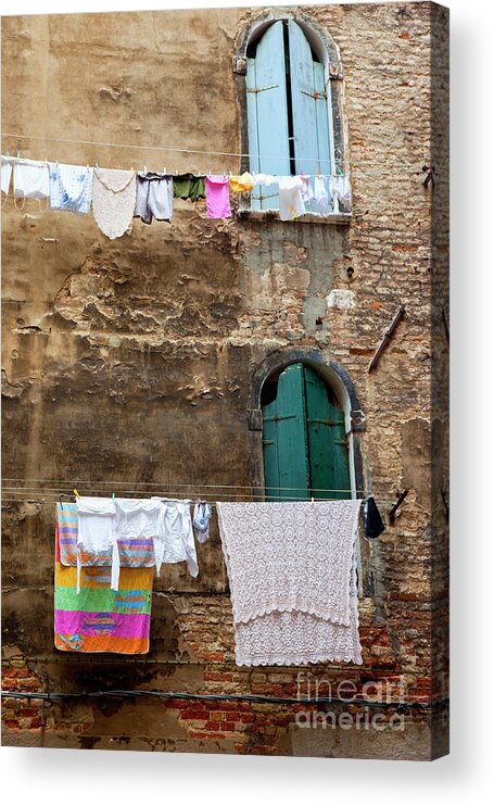 Laundry Acrylic Print featuring the photograph Laundry Day in Venice by Brian Jannsen