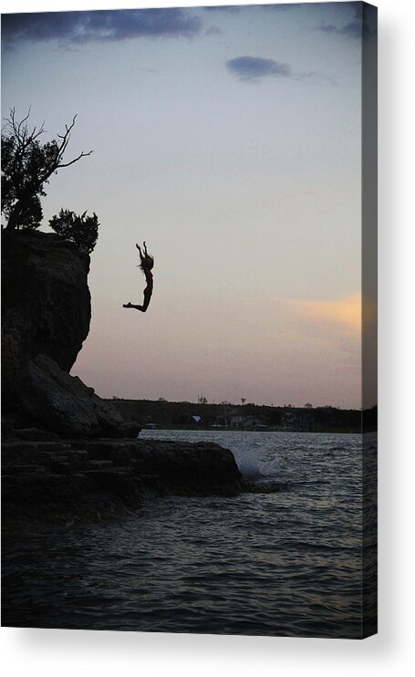 Silhouette Acrylic Print featuring the photograph Leap For Joy by Emily Olson