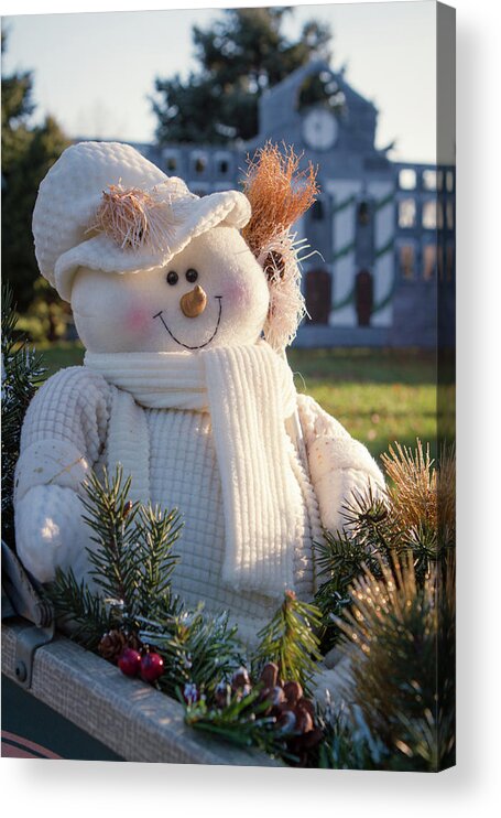 Snowman Acrylic Print featuring the photograph Let it Snow by Patrice Zinck