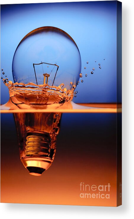 Alternative Acrylic Print featuring the photograph Light Bulb And Splash Water by Setsiri Silapasuwanchai