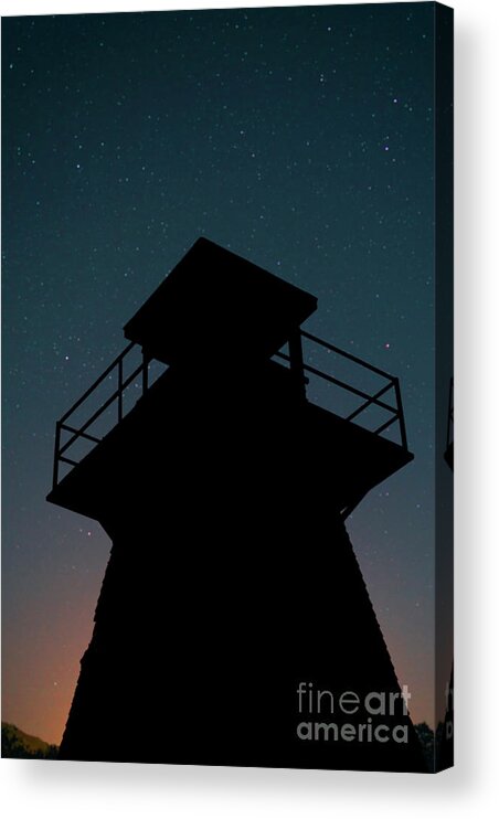 Night Acrylic Print featuring the photograph Lighthouse at Night Prince Edward Island by Edward Fielding