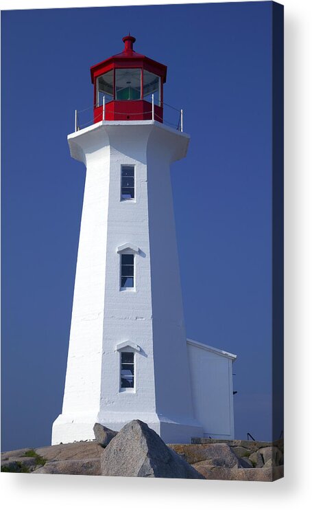 Lighthouse Acrylic Print featuring the photograph Lighthouse Peggy's cove by Garry Gay