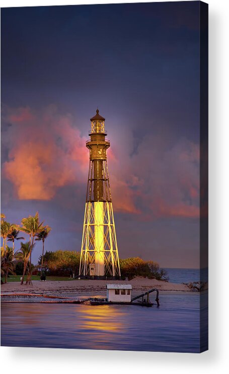 Lighthouse Acrylic Print featuring the photograph Lighthouse Sunset by Mark Andrew Thomas