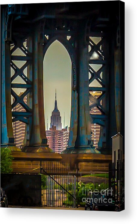 Manhattan Bridge Acrylic Print featuring the photograph Little Empire State Building by Franz Zarda