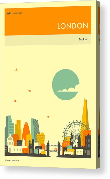 #faatoppicks Acrylic Print featuring the digital art London Travel Poster by Jazzberry Blue