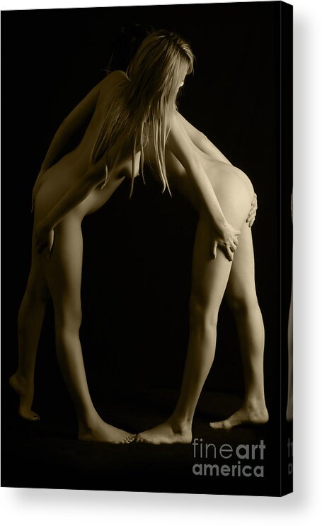 Implied Nude Acrylic Print featuring the photograph Looking around by Robert WK Clark