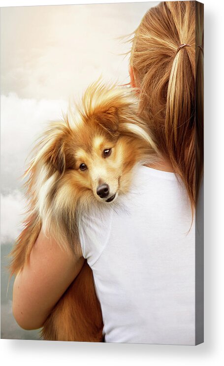 Cute Acrylic Print featuring the photograph Looking Back by Ethiriel Photography