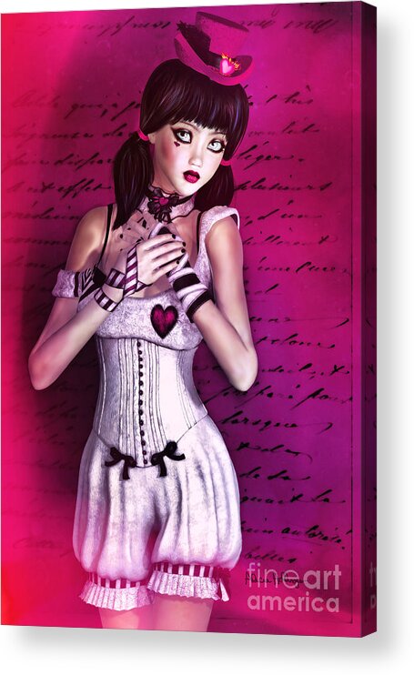 Girl Acrylic Print featuring the digital art Love doll by Alicia Hollinger