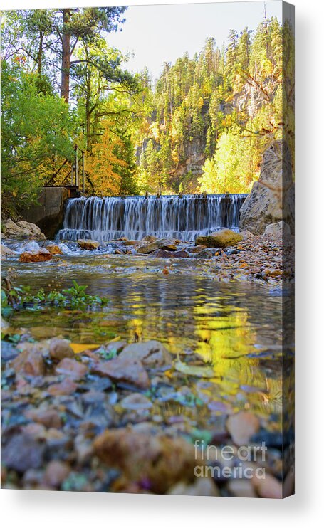 Spearfish Acrylic Print featuring the photograph Low Look at the Falls by Steve Triplett