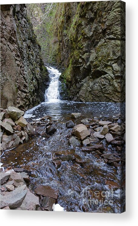 Kugler's Creek Acrylic Print featuring the photograph Lower Falls on Kugler's Creek #2 by Sandra Updyke
