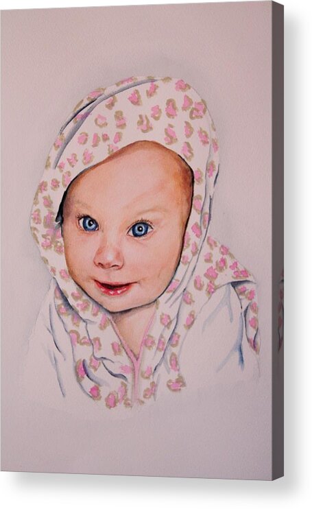 Portrait Acrylic Print featuring the painting Madi by Diane Ziemski