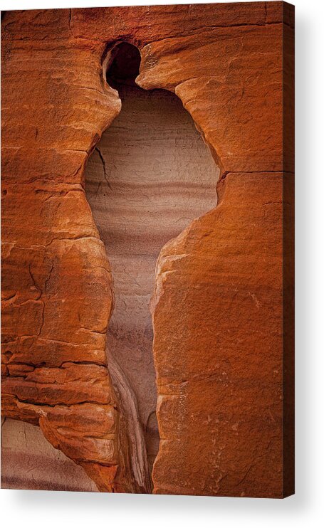 Sandstone Acrylic Print featuring the photograph Man in Rock by Kelley King