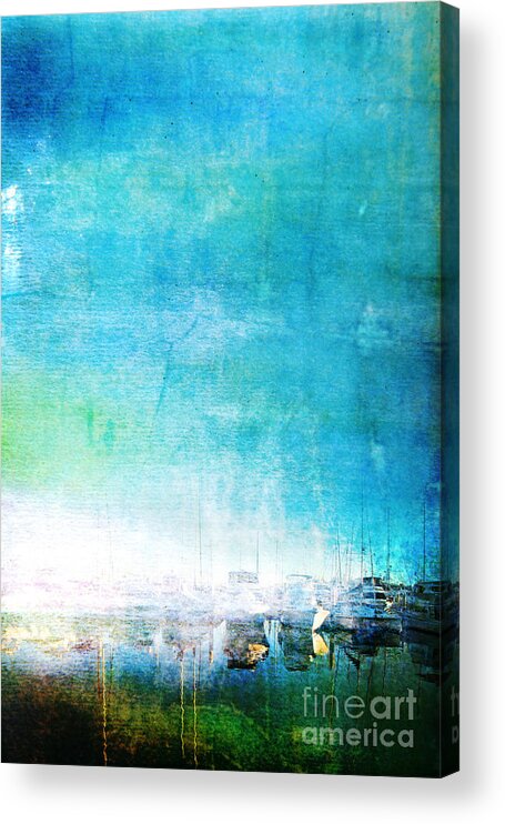 Fishing Acrylic Print featuring the digital art Marina by Francelle Theriot