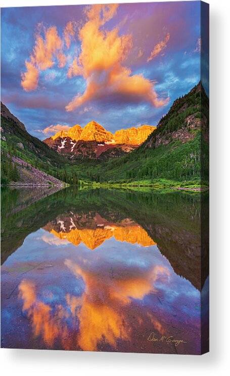 Colorado Acrylic Print featuring the photograph Maroon Bells by Dan McGeorge