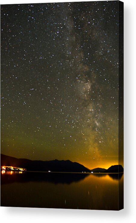 Night Acrylic Print featuring the photograph McDonald Lodge, Glacier National Park by Jedediah Hohf