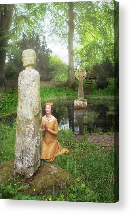 Medieval Acrylic Print featuring the photograph Medieval Lady praying to Saint Ninian by Jean Gill
