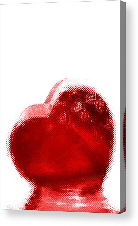 Hearts Acrylic Print featuring the digital art Melting Heart by Linda Sannuti