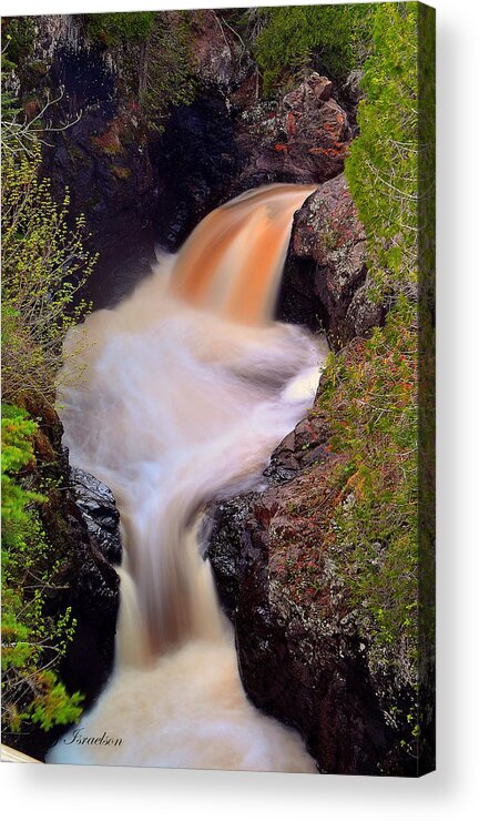 Landscapes-rivers-rocks-state Parks-cascade State Park-lake Superior-cascading Water-waterfalls-great Lakes-spring-cascade River-north Shore Acrylic Print featuring the photograph Mesmerizing by Gregory Israelson