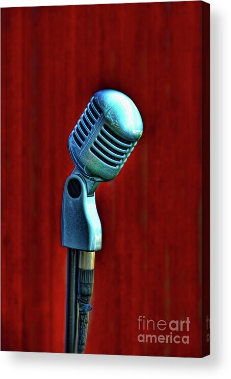 Microphone Acrylic Print featuring the photograph Microphone by Jill Battaglia