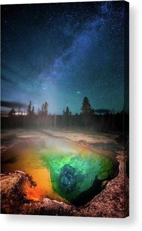 Yellowstone Acrylic Print featuring the photograph Milky Way Thermal Pool by Darren White