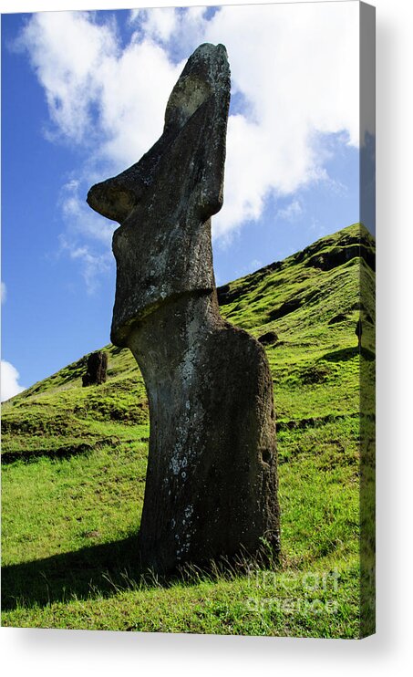 Easter Island Acrylic Print featuring the photograph Moai Rapa Nui 5 by Bob Christopher