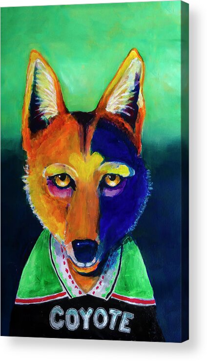 Coyote Acrylic Print featuring the painting Modern Coyote by Rick Mosher